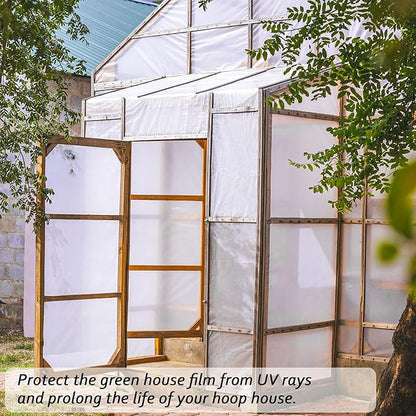 6 Mil Clear Greenhouse Plastic Sheeting,Transparent Plastic Film for Greenhouse, Resistant Polyethylene Film for Farm,Garden (6.5ftx9.8ft)