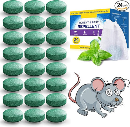 Mouse Rodent Repellent, 24 Pack Mouse Repellent Balls - Peppermint Lemon Oil Mice Repellent for Squirrel Rats Spider Pests, Mice Repellent for Indoor/Outdoor Use - Natural Mouse Deterrent & Pet Safe