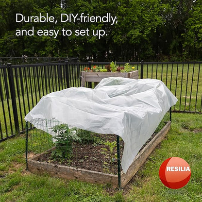RESILIA Clear Greenhouse Sheeting - UV-Protected, Heavy-Duty Gauge Outdoor Polyethylene Cover for Weatherproofing Greenhouses, Garden, Plants, 12' by 28' Roll, 6 Mil, 0.006 Inch, Thick, Made in USA