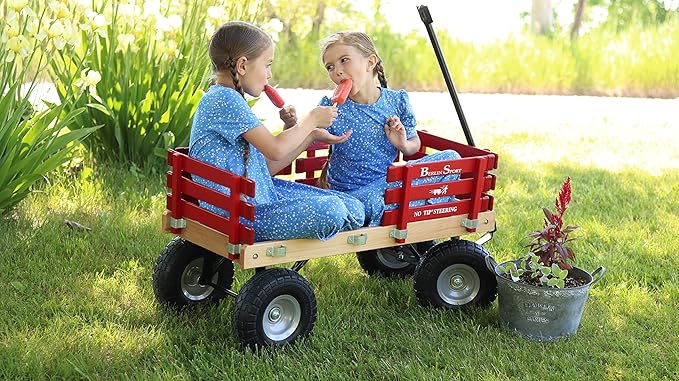 Berlin Flyer Sport Wagon - Model F410 - Amish Made in Ohio, USA - 10" No-Flat Tires (Blue)
