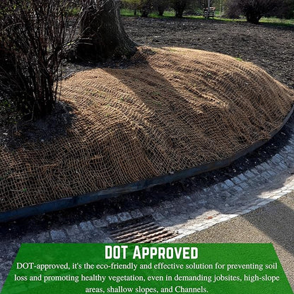 Farm Plastic Supply - 100% Biodegradable Coir Mat - 6' x 164' - 700 Gram Coir Matting Roll, Erosion Control Blanket, Coconut Coir Mat, Coconut Erosion Control Blanket