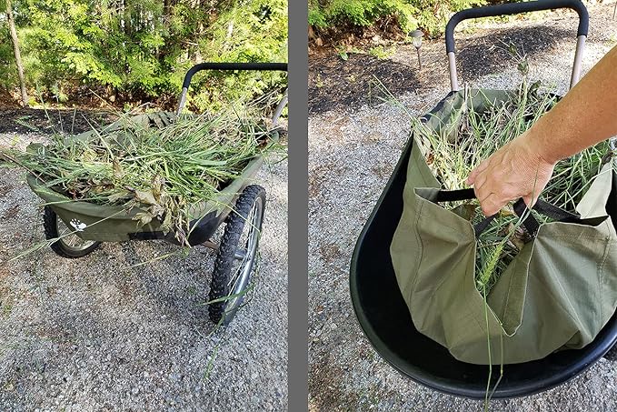 UpBloom - Patent Pending Wagon Liner and Cover with Easy Unloading Handles - Heavy Duty and Waterproof Accessories for Folding Utility Carts, Portable Beach, and Wheelbarrow Styles