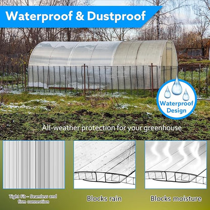 Polycarbonate Greenhouse Panel Connectors – 20 Packs, 4FT H Connectors Fits 4 or 6 MM Panels, UV-Resistant Greenhouse Joining Strips for DIY Garden Greenhouses and Cold Frames