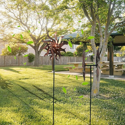 360 Degree Metal Wind Spinner - Classical Willow Leaves Design for Patio, Lawn & Garden Decor