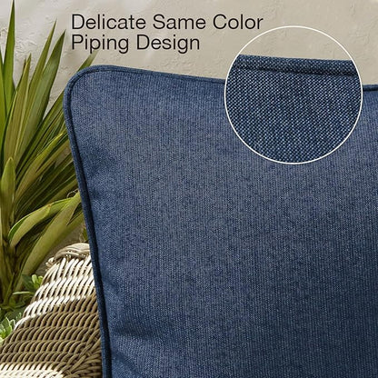 Sunbrella Decorative Outdoor Water Repellent Throw Pillows with Inserts, Set of 4, 20" x12" Pillows for Patio, Backyard, Bed, Couch, and Patio Furniture, Specrtum Indigo