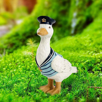 Garden Duck Statues for Outdoor Decorations,Porch Duck Figurine Sculptures for Garden Decor,Animal Statue Beach Nautical Ducks Decor for Indoor Outside Porch Patio Yard Lawn Home Shelf Decor Accent
