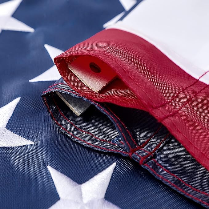 American Flag 2x3 ft Pole Sleeve Style: Longest Lasting US Sleeved Flag Made from Nylon, Embroidered Stars, Sewn Stripes, UV Protection Perfect for Outdoors! USA Flag