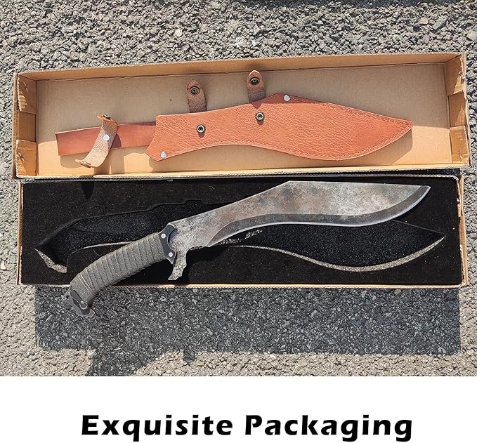 Full Tang Manganese Steel Machete Sword with Sheath for Collection, Practice, Outdoor Use-19.3 Inch