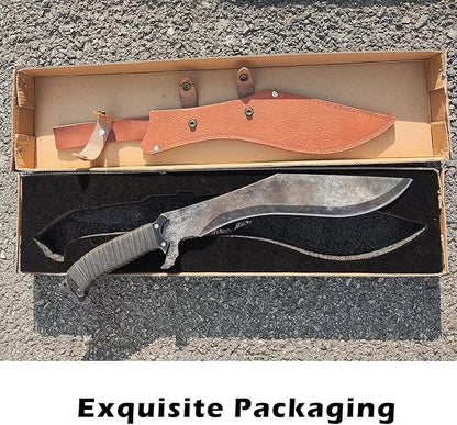 Full Tang Manganese Steel Machete Sword with Sheath for Collection, Practice, Outdoor Use-19.3 Inch