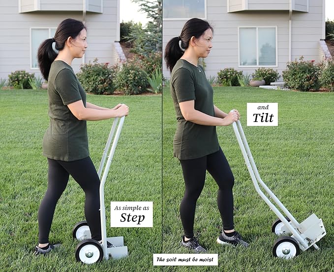 Step 'N Tilt Core Lawn Aerator Version 4 Kit (3.4 Inch Standard Length Coring Tines with Soil Core Container)
