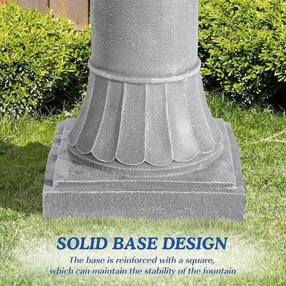 Italian Outdoor Water Fountains Garden Decor - 48.4''H Fountains and Waterfalls Outside, Large Cascading Indoor Floor-Standing Resin Bubbler Fountain Features W/Pump for Patio and Yard