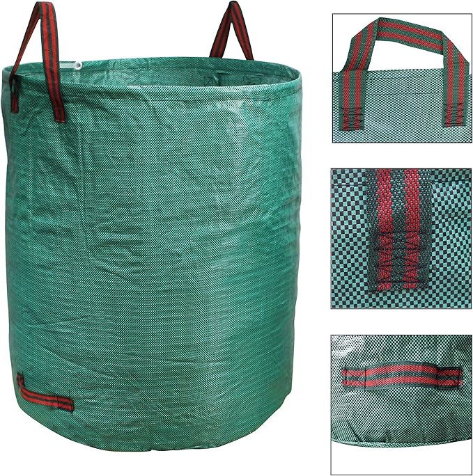 PHYEX 5-Pack 72 Gallons Garden Bag Heavy Duty Gardening Bags, Lawn Pool Garden Leaf Waste Rubbish Plants Grass Bag (5 X 72Gallons)