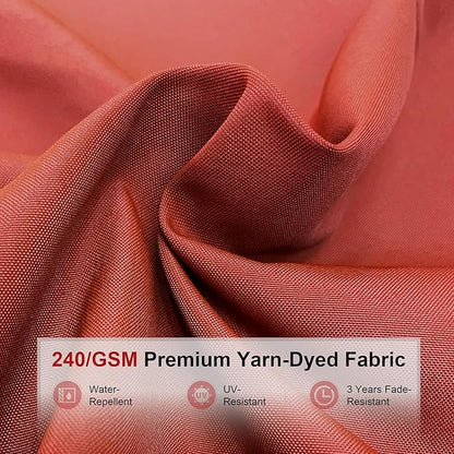 PURPLE LEAF 9 Feet Double Top Deluxe Solar Powered LED Square Patio Umbrella Offset Hanging Umbrella Outdoor Market Umbrella Garden Umbrella, Brick Red