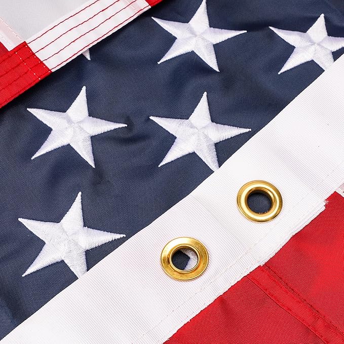 American Flags for Outside 2x3 Ft; American Flags 2x3 Outdoor Heavy Duty. Durable 250D Polyester US flags with Premium Embroidered Stars, Sewn Stripes, Brass Grommets, and Vibrant Colors.