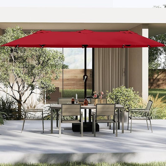 13FT Double Sided Patio Umbrella with LED Lighted