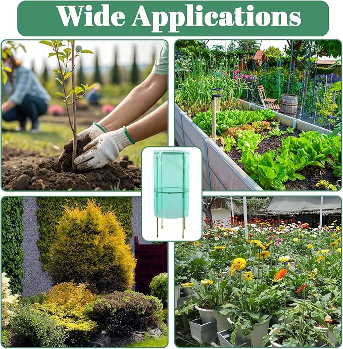 2Pcs Garden Plant Protectors,22.44 ''H × 9.45" w Reusable Seedling Plant Protector Covers for Protection Against Sun, Frost, Snails etc.