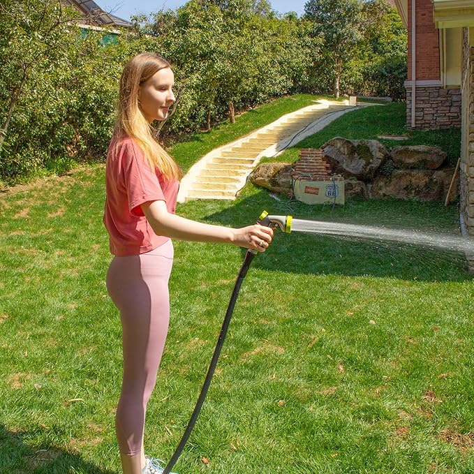 Fevone Garden Hose 75 ft., Lightweight Hybrid Water Hose, Flexible and Durable, Leak-Free Connections
