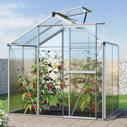 Greenhouse Jasmin 2 Aluminum Frame - 6.3 x 4.3 ft Approx. 6 mm Polycarbonate Panels