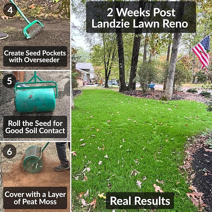 Landzie AeroLeveler - The Lawn Leveling Rake That Never Flips - Patented 36 inch Wide Pneumatic Lawn Level for Yard, Dirt, Soil, Sand, Provides Stability and Control Without Flipping Over