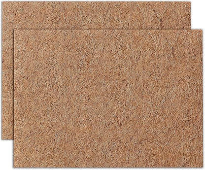 MAXPACE Natural Coconut Coir Liner Sheets - 14x11inch 2 Pcs Coco Fiber for Plant, Planter, Window Basket, Garden Decoration, and Pet Reptile Carpet or Mat