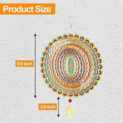 Wind Spinner, Hanging Wind Sculptures,Wind Spinners for Yard and Garden Decor,Yard Decorations Outdoor,Hanging Art Ornaments for Garden Yard Balcony Decor (Mandela Color)
