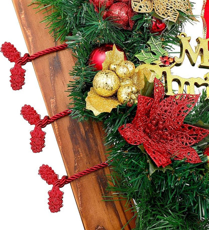 Shappy 6 Pieces Christmas Garland Banister Ties Christmas Decorative Reusable and Flexible Twist Ties for Garland, Banister Home Decoration (Red)