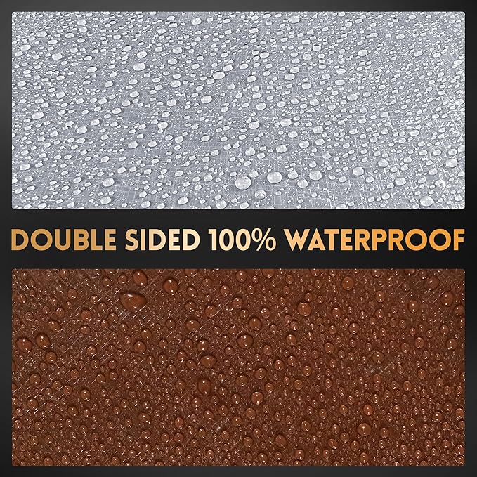 Tarp 6x8 ft Heavy Duty 10mil Silver/Brown 100% Waterproof High Durability Multipurpose Outdoor Tarpaulin,Uv Resistant,for Courtyards,Camping, Canopy, Trailer, Boats, Camping, Etc -by MVPNET