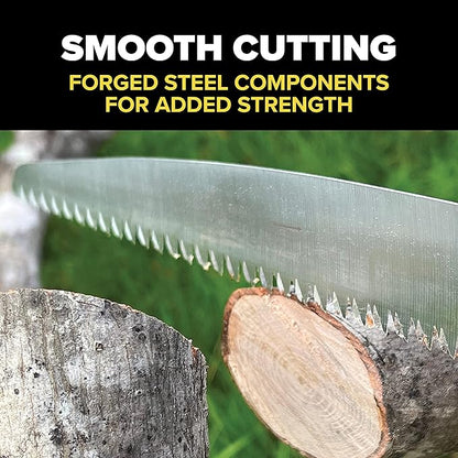 Jameson Folding Pole Saw with 13 inch Barracuda Hard Chrome Plated Tri-Cut Saw Blade