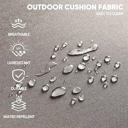 Swivel Patio Chairs sofa Set of 5 with 6" Thick Cushion - Wicker Outdoor Swivel Rocker Patio Chair ,Sofa/Glass coffee table, High Back Comfortable Outdoor Glider Chairs - Grey Wicker | Grey Cushions