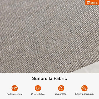 PURPLE LEAF 10' X 10' Patio Large Cantilever Umbrella Outdoor Square Wood Umbrellas Offset Umbrella Heavy Duty Sun Umbrellas for Garden Deck Pool, Heather Taupe