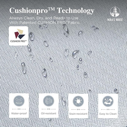 HERA'S HOUSE Outdoor Deck Furniture, High Back Wicker Patio Swivel Chairs with Rattan Table for Porch Balcony Lawn Garden, Grey