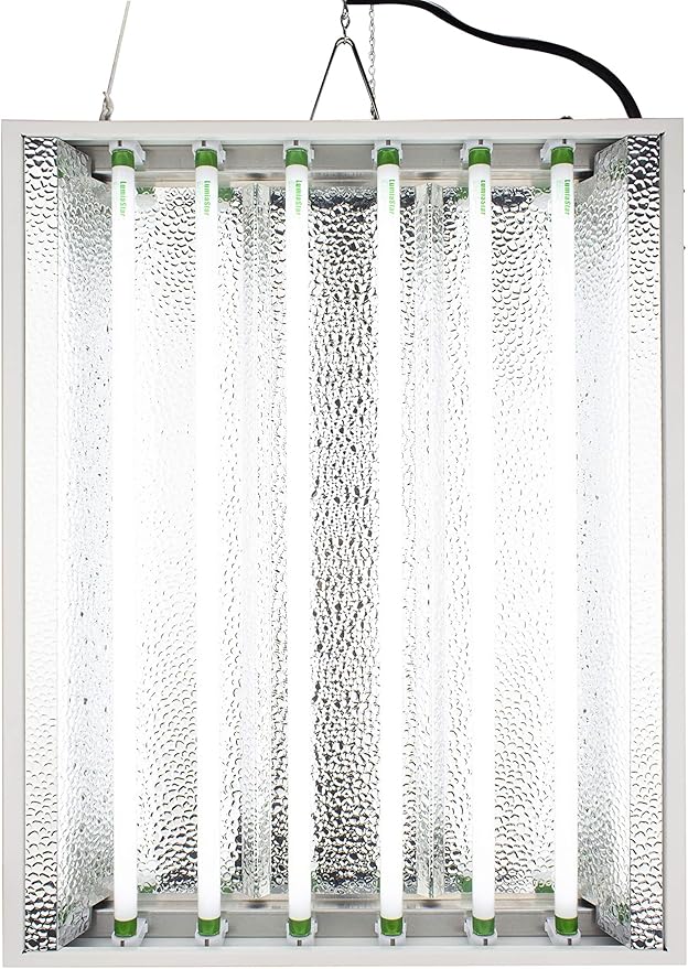 2Ft X 18In 6Lamps 150W T5 Fluorescent Grow Lights with 6500K Sun :Ight Grow Lamps and 15000 Lumens & High PPFD, Great for Seeding, Colon, and VegGrowing Stages of Indoor Plant. Fast Growing!