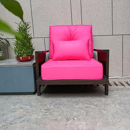 ADLIVWYD Lumbar Pillows for Indoor Outdoor uses,Waterproof Removable Cover with Zipper Outdoor Pillows Set of 2 for Patio Furniture,12×20 Inch (Pink)