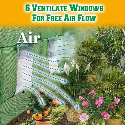 Strong Camel Greenhouse Replacement Covering for Outdoor Larger Hot Garden House , Support Arch Frame Climbing Plants/Flowers/Vegetables (12'X7'X7', Cover)