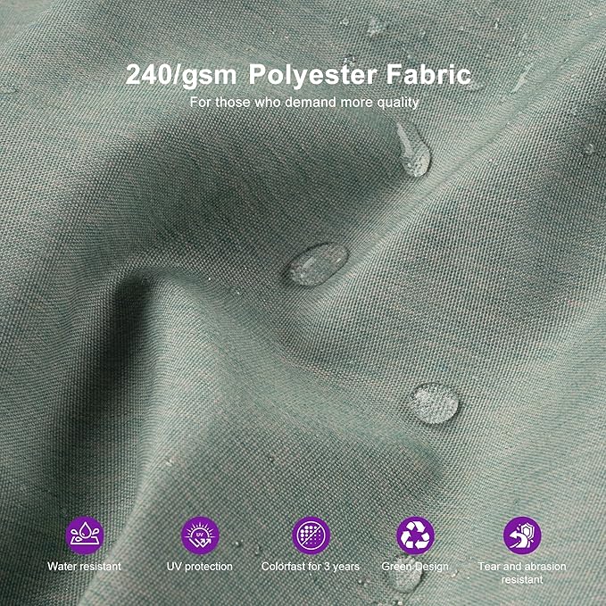 PURPLE LEAF 10' x 13' Cantilever Patio Umbrella Outdoor Umbrella with 330lbs Base Large Rectangular Windproof Offset Umbrella for Pool Deck Garden, Mint Green