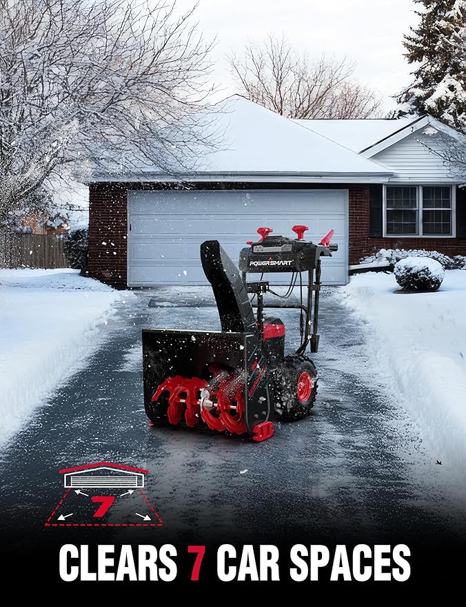 PowerSmart 80V 24in. Self-Propelled Cordless Snow Blower, 2-Stage with 6.0Ah Battery and Charger (HB2805A)