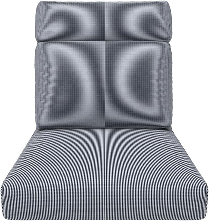 Covers & All Olefin Rectangle High Back Chair Cushion, 420 Denier Supportive Foam Seat and Poly Fill Back Outdoor High Back Chair Cushion, Water and Mold Resistant for Patio High Back Chair Cushions