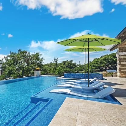 Midtown Umbrellas Push Pop Sunbrella Umbrella 8 Feet Outdoor Umbrella in Macaw Acrylic Fabric - Patio Umbrella, Backyard Umbrella, Garden Umbrella, Picnic Table Umbrella & Pool Umbrella - Black Pole