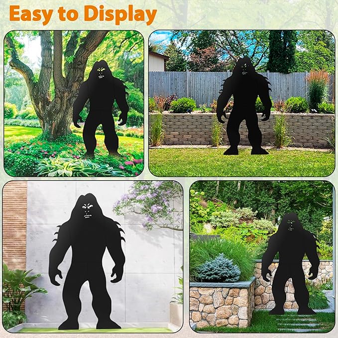 6Ft Tall Bigfoot Metal Outdoor Decor Big Foot Sasquatch Gifts for Men/Women/Dad Unique Bigfoot Silhouette Statues Perfect for Patio and Lawn Decorations, Garden Decor, Yard Art, Yard Display