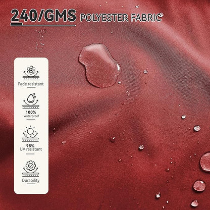 9' X 12' Cantilever Patio Umbrella 360°Rotation Rectangular Outdoor Large Offset Umbrellas Heavy Duty Windproof for Garden Deck Pool Backyard, Red
