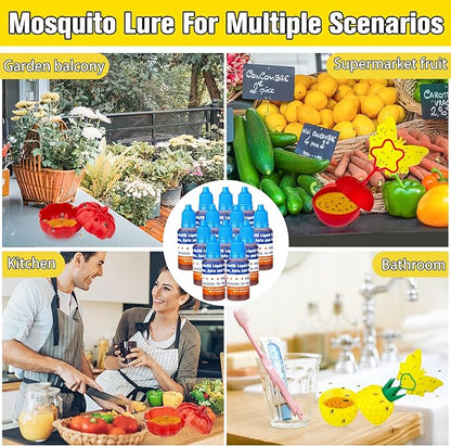 Fruit Fly Trap Refills Liquid Only, Fruit Fly Traps for Indoors,Ready-to-Use Gnats Killer Indoor Trap,Gnat Catcher for Home Kitchen (12 Pack)