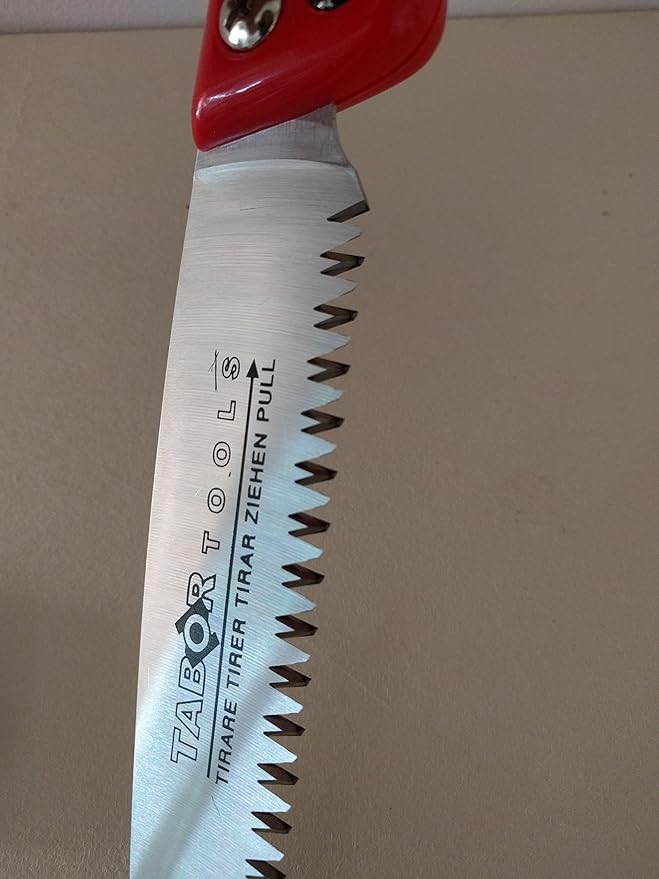 TABOR TOOLS Pruning Saw with Sheath, 10 Inch Hand Saw with Straight Blade and Holster, Suitable for Trimming Tree Branches and Clearing Forest Trails. TTS32A. (10 Inch, Straight Blade)
