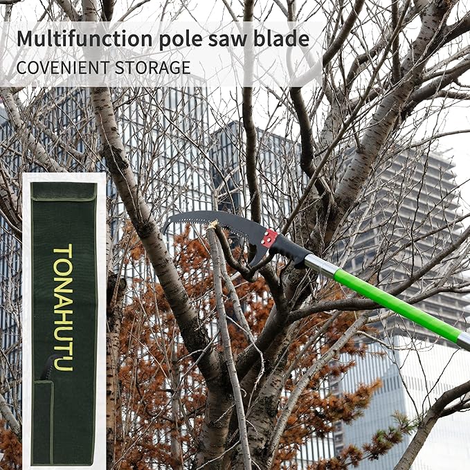 26 Feet Tree Pole Pruner Manual Branches Trimmer Extension Cut Tree Branch Garden Tools Loppers Hand Pole Saws (With Scissors)