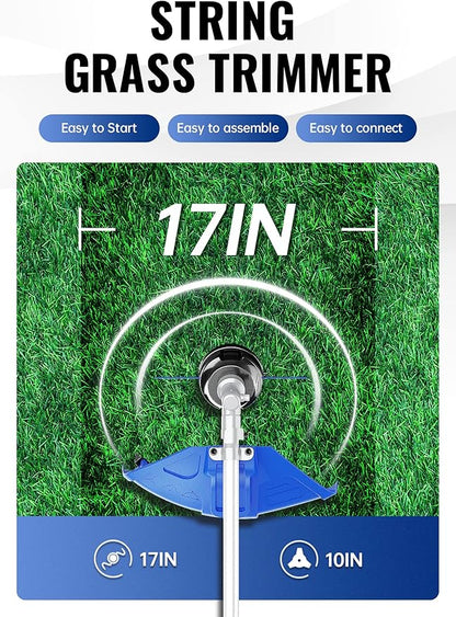 WILD BADGER POWER 26cc Weed Wacker Gas Powered, 4 in 1 String Trimmer, Wheeled Edger, Hedge Trimmer and Brush Cutter Blade, Multi Yard Care Tools, Rubber Handle & Shoulder Strap Included