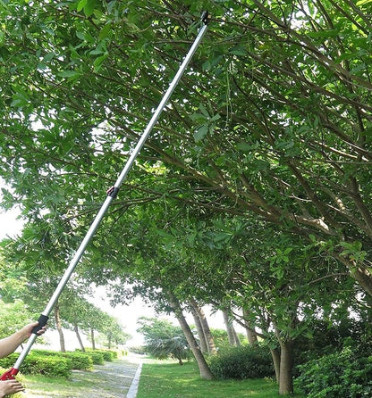 7.6-13 Foot 2 Sections Extendable Tree Trimmers with 4 Nodes Adjustment, Cut and Hold Pruners, Long Reach Pole Saw Pruning Shears, Telescopic Fruit Picker, Branch Clippers Garden Bypass Loppers