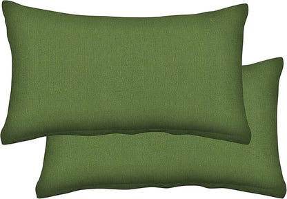 Honeycomb Outdoor Lumbar Toss Pillow Set, 20" W x 12" L, Artichoke Green Outdoor Pillows
