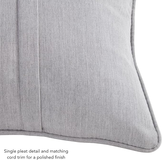 Greendale Home Fashions Sunbrella 20" Square Outdoor Throw Pillow with Removable Cover (Set of 2), Canvas Granite 2 Count