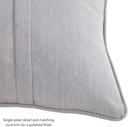 Greendale Home Fashions Sunbrella 20" Square Outdoor Throw Pillow with Removable Cover (Set of 2), Canvas Granite 2 Count