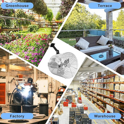 Greenhouse Air Circulation 1/10 HP 115V Ceiling Wall Mount Fan 1470CFM High Speed Circulation Fan for Greenhouse, Warehouse, Patio, Garage