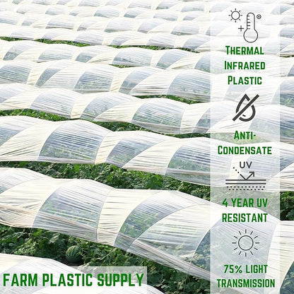 Farm Plastic Supply - Clear Coolmax Greenhouse Plastic Sheeting - 6 Mil - 4 Year UV Resistant Infrared Anti-Condensate Green House Covering Thermal Greenhouse Plastic 6 mil (24' x 30')